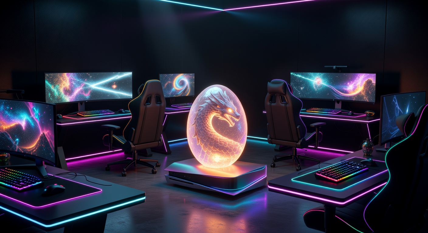 High-end neon lit gaming environment